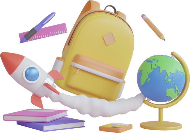 Back to School 3D Illustration